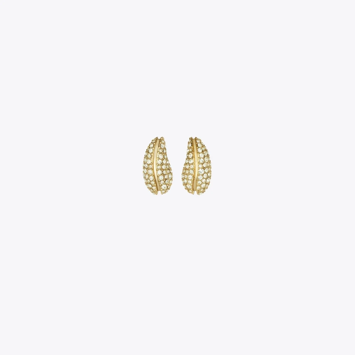 Mini Pierced Pavé Earrings - 1