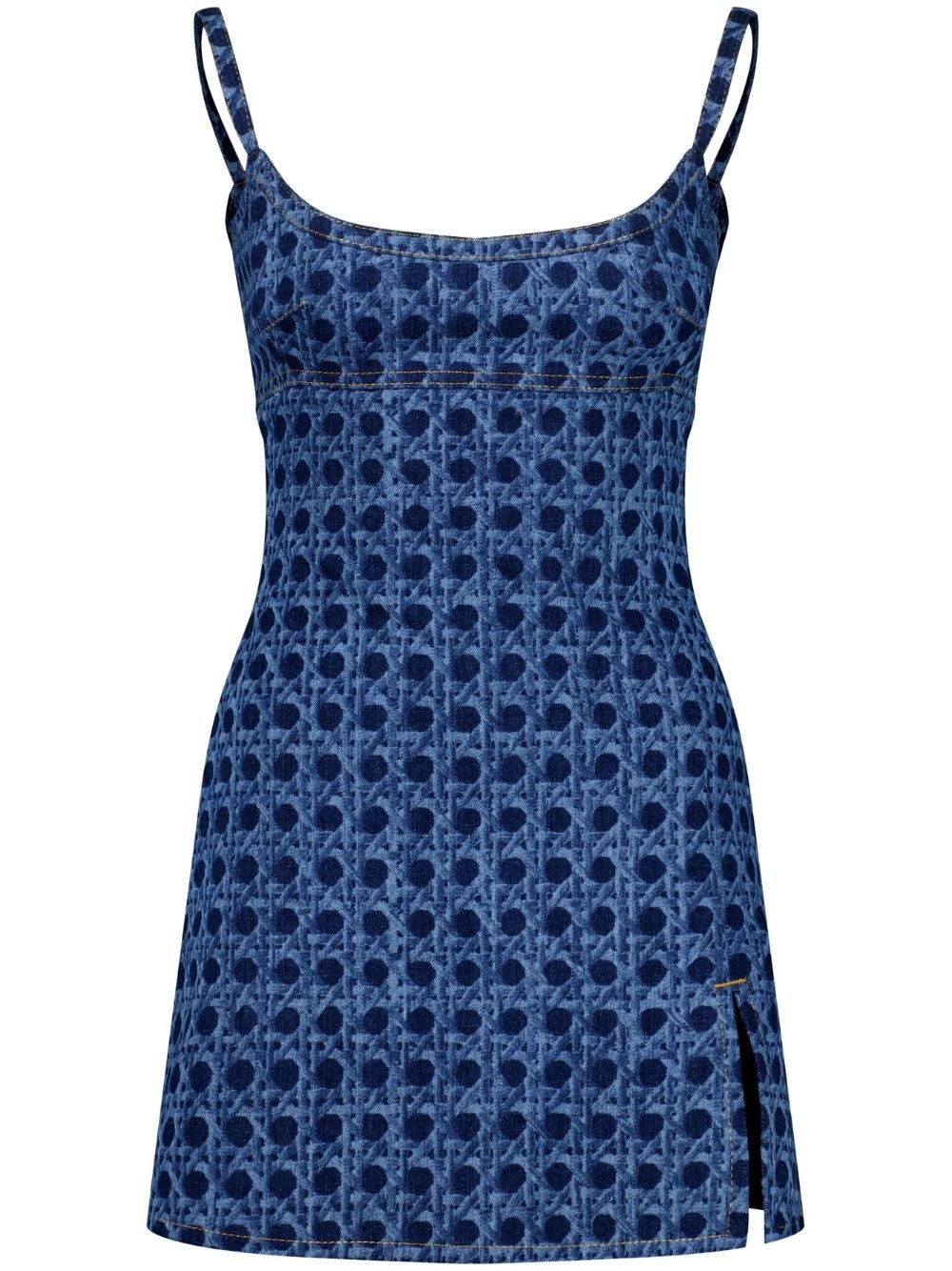 Vienna Straw-print denim dress - 1