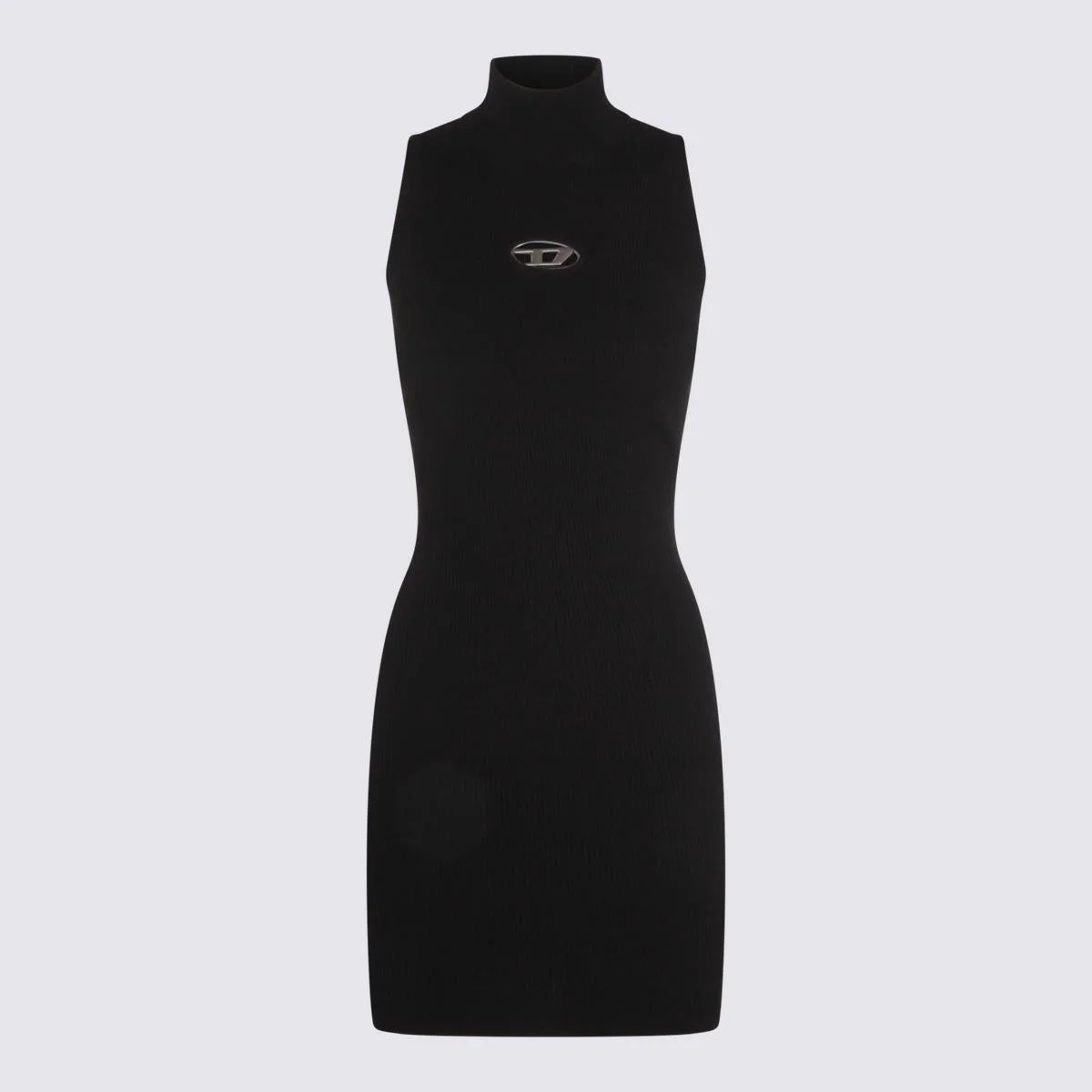 DIESEL MINI BLACK DRESS WITH OVAL D CUT OUT DETAI IN VISCOSE WOMANL - 1
