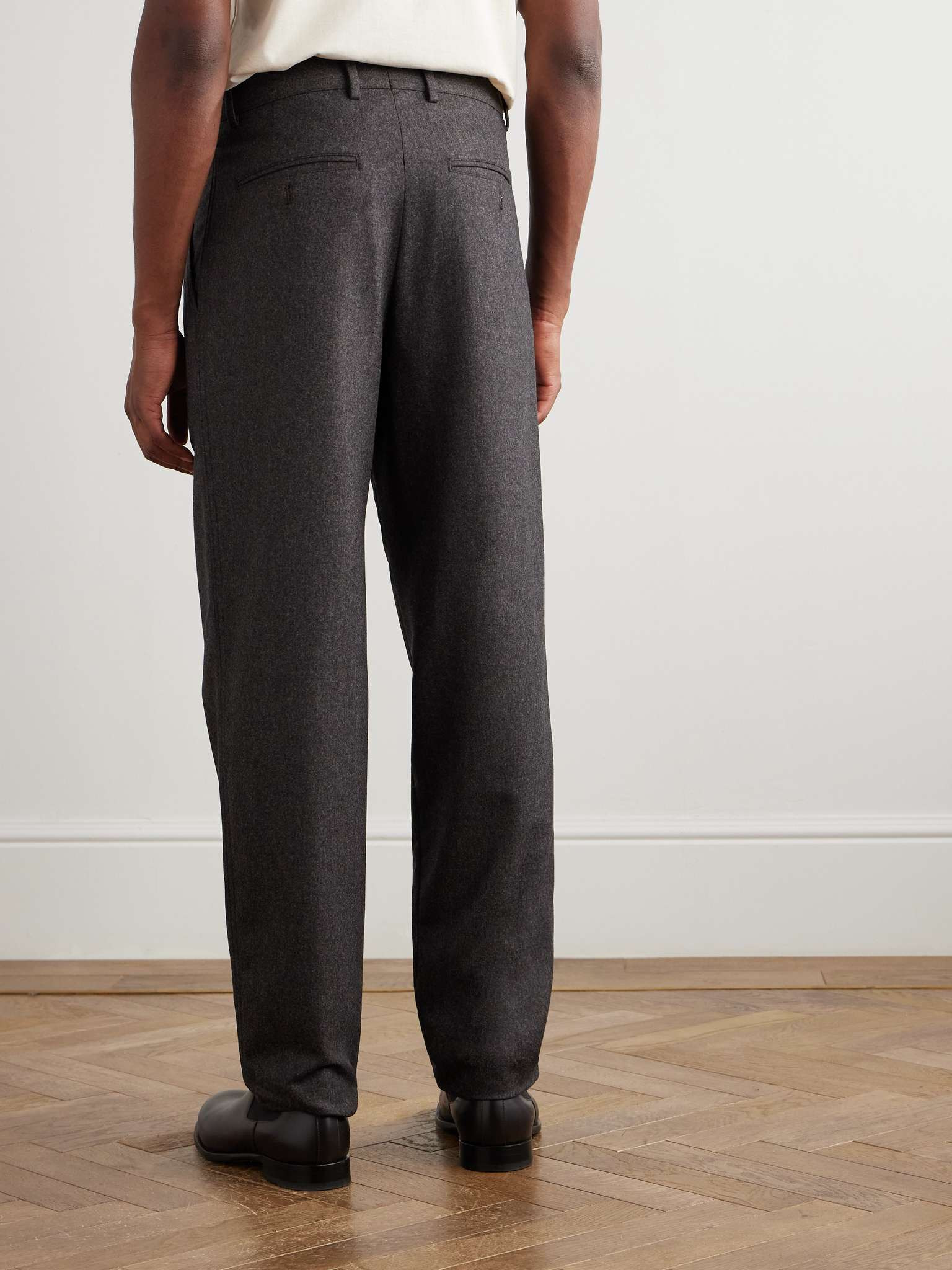Straight-Leg Pleated Virgin Wool-Flannel Trousers - 4