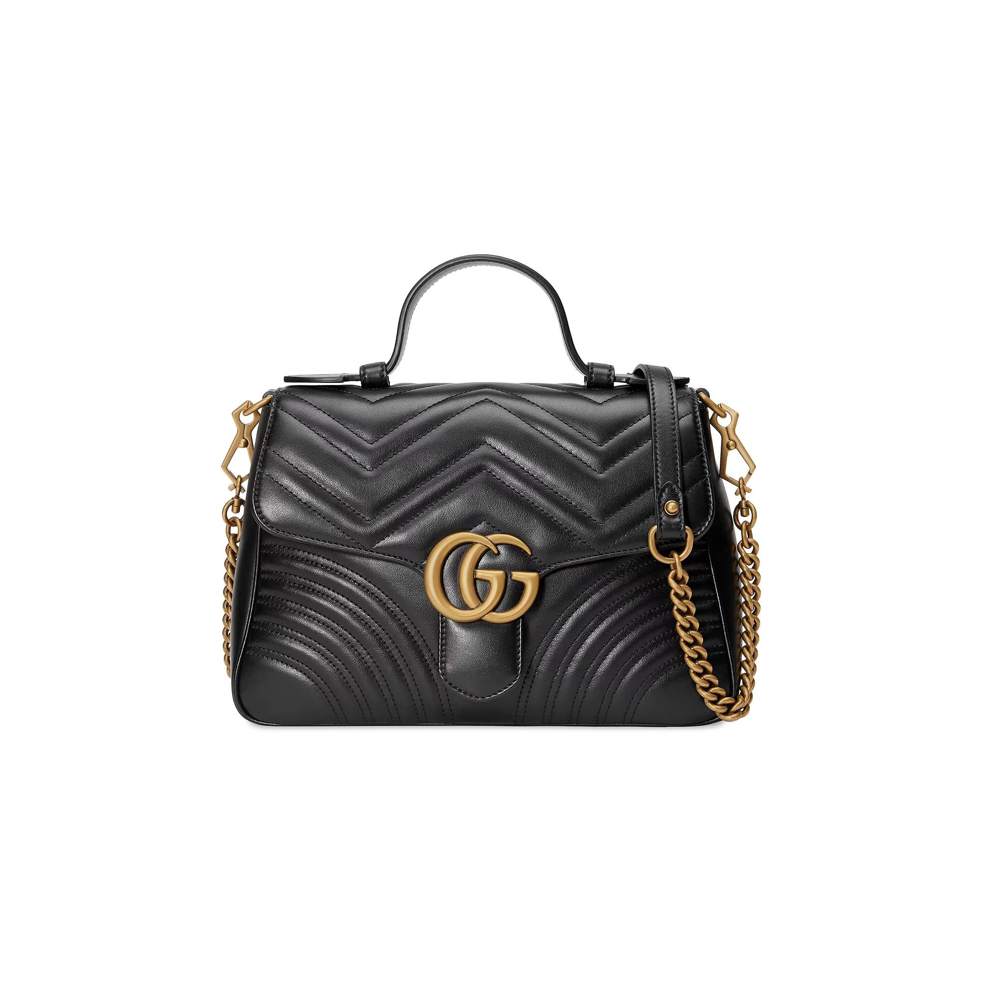 Gucci GG Marmont Small Top Handle Bag 'Black' - 1