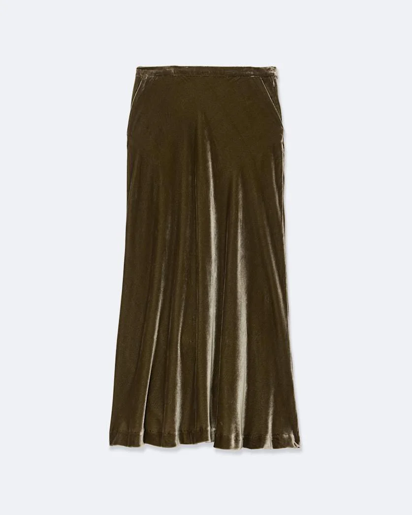 NALIA VELVET MIDI SKIRT - 1