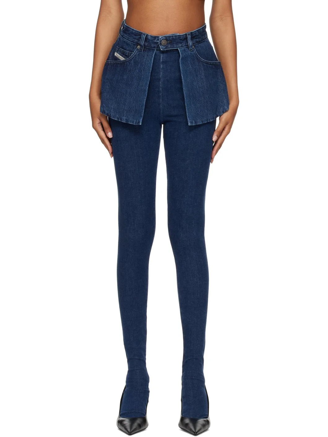 Blue D-Spika Regular Waist Skinny Jeans - 1