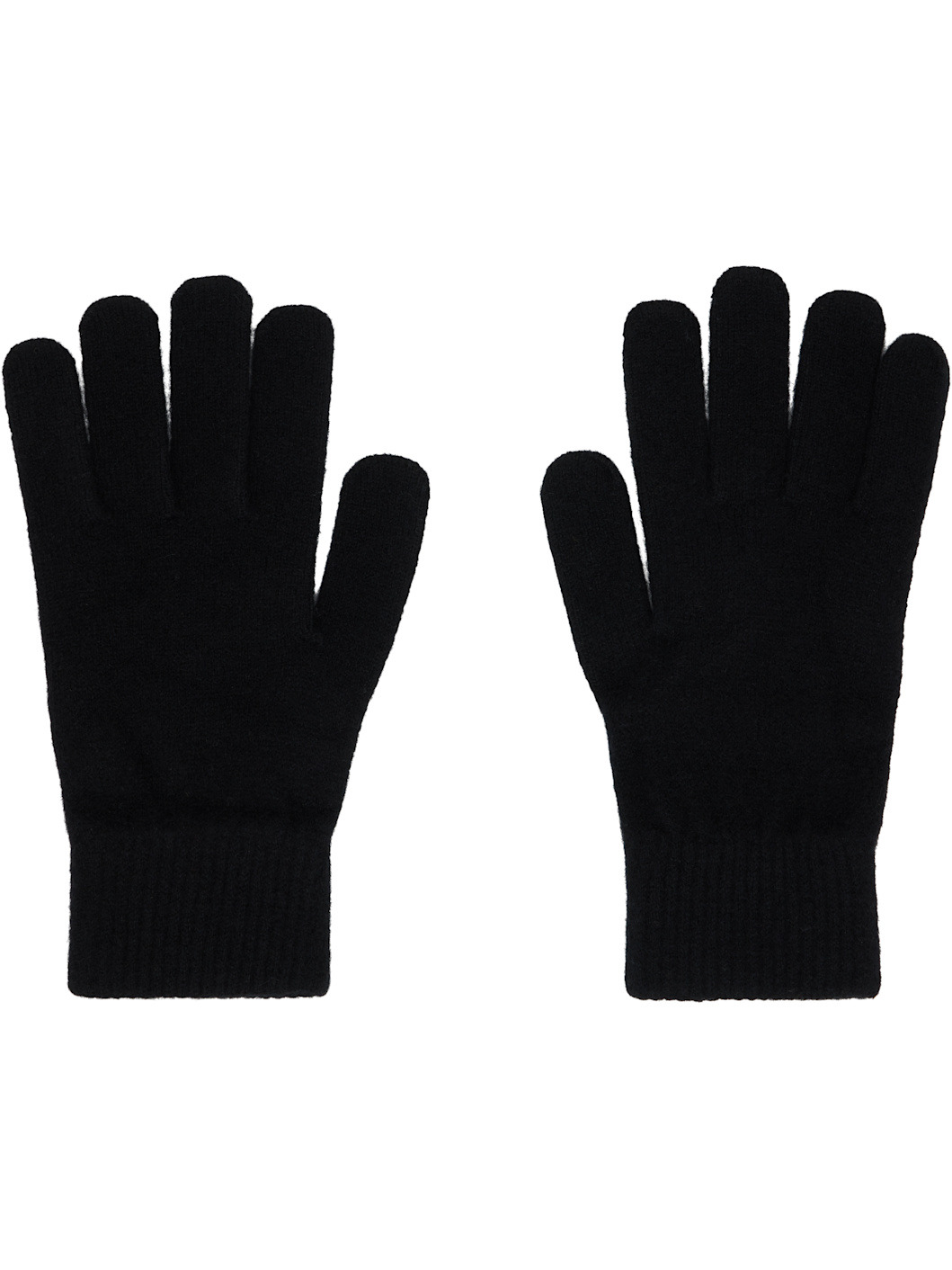 Black Wool & Cashmere Gloves - 2