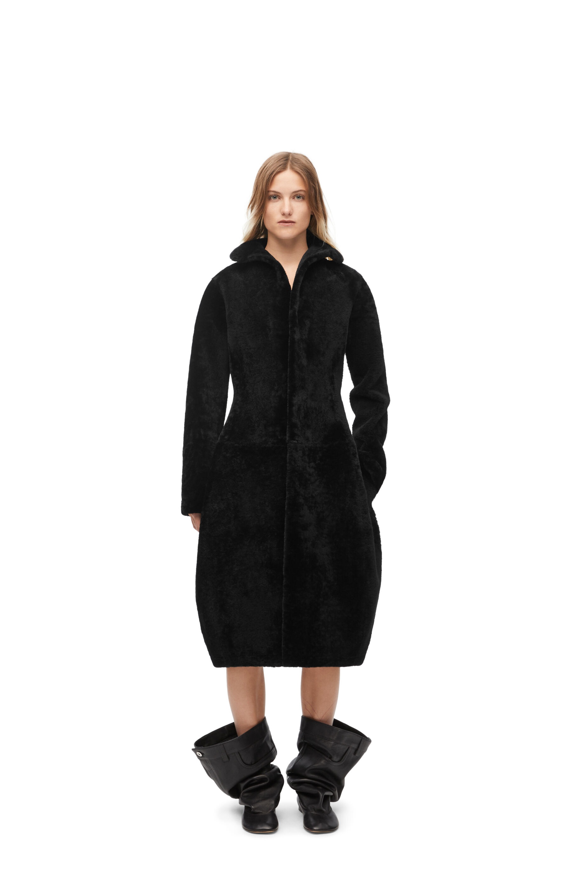 Balloon coat in shearling - 3