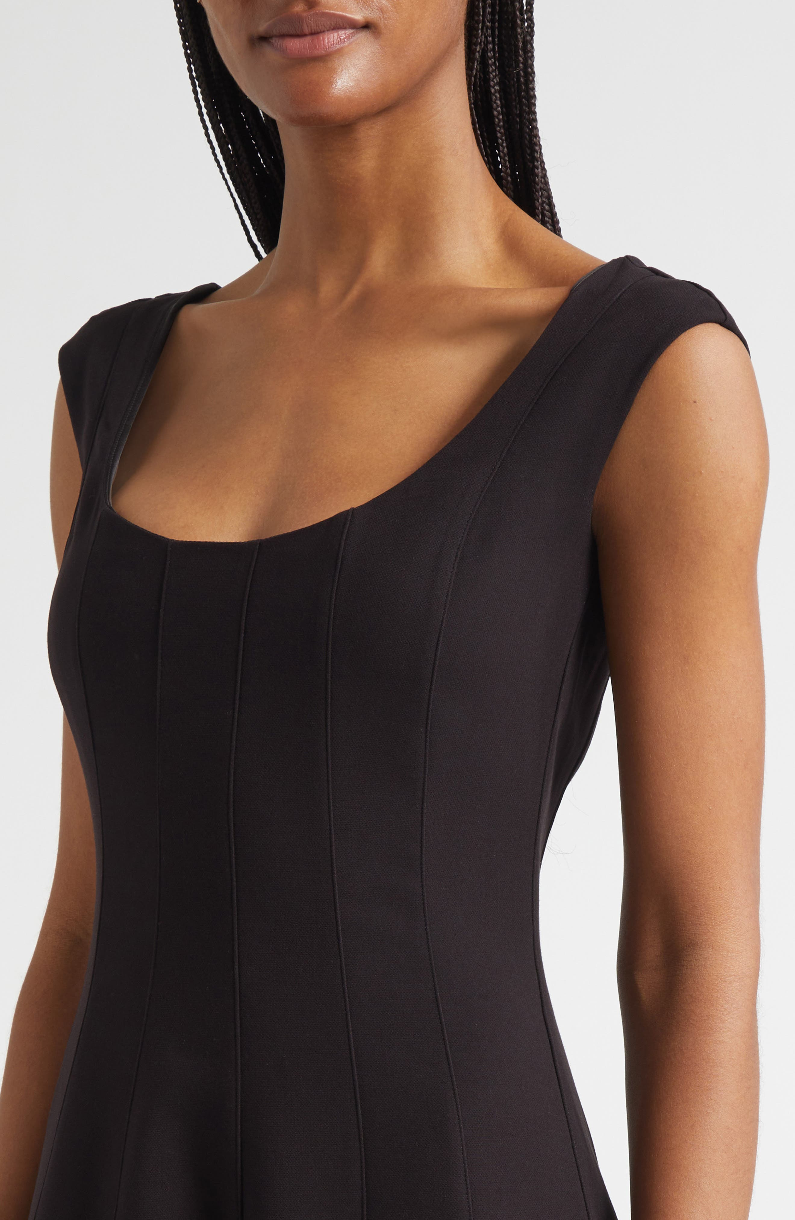STAUD Cap Sleeve Midi Dress in Black at Nordstrom - 4