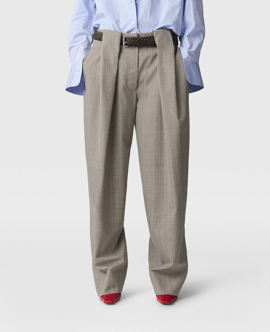 Melange Stripe Balloon Trouser - 2