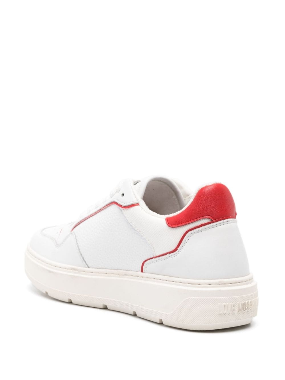 logo-patch leather sneakers - 3