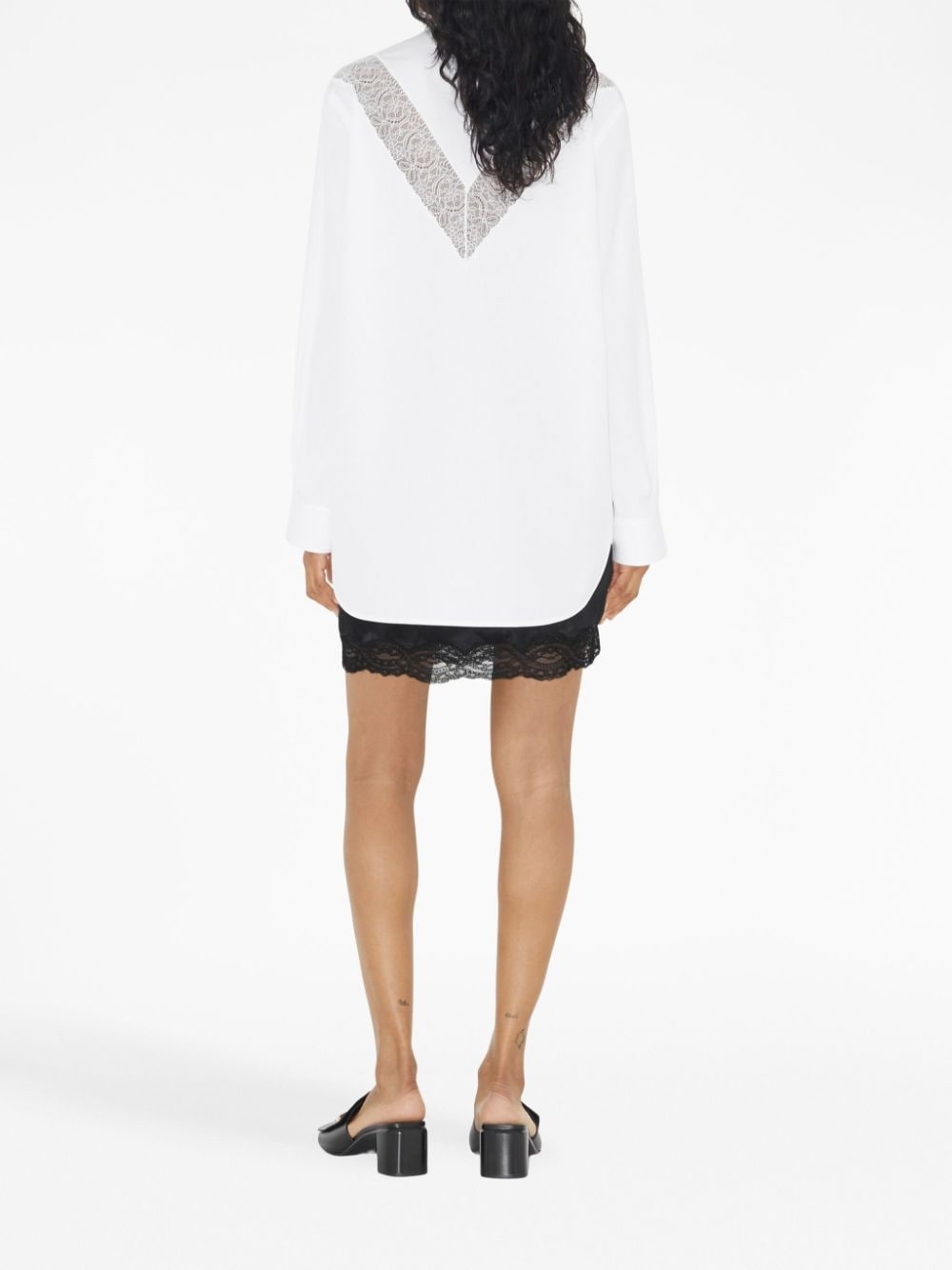 lace-trim cotton shirt - 4