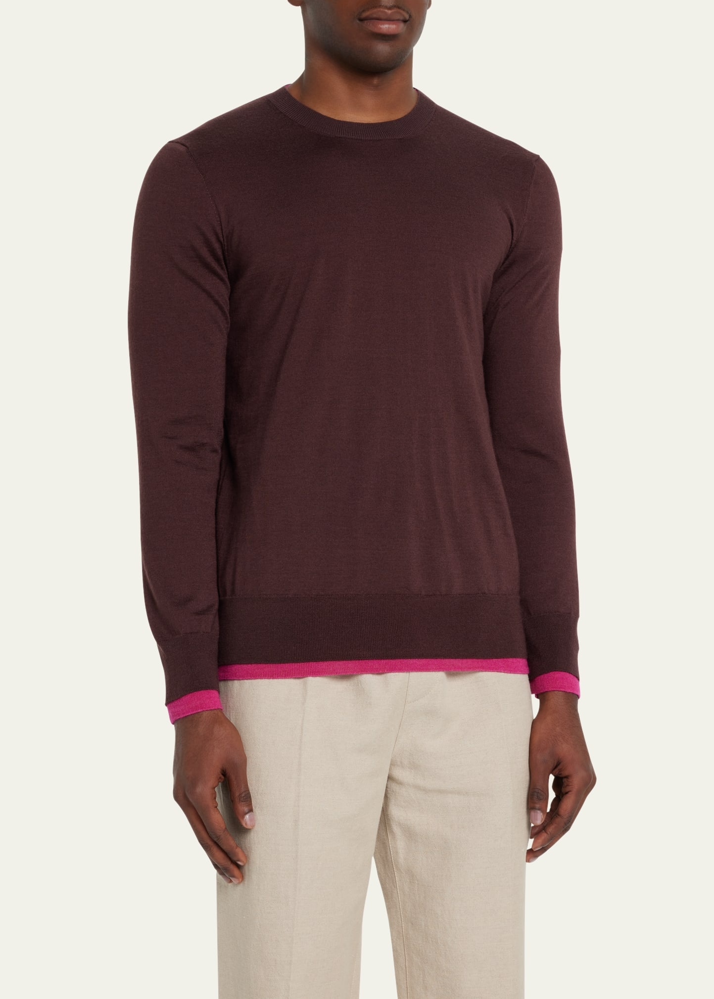 Men's Wells Cashmere-Silk Reversible Pullover Sweater - 4