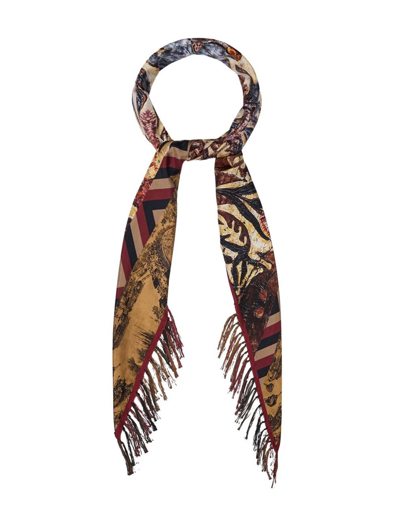 geometric-pattern fringed-edges scarf 1