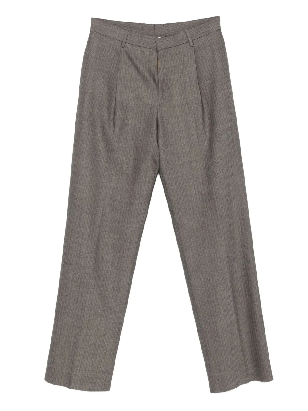 pleated-details wool trousers - 1