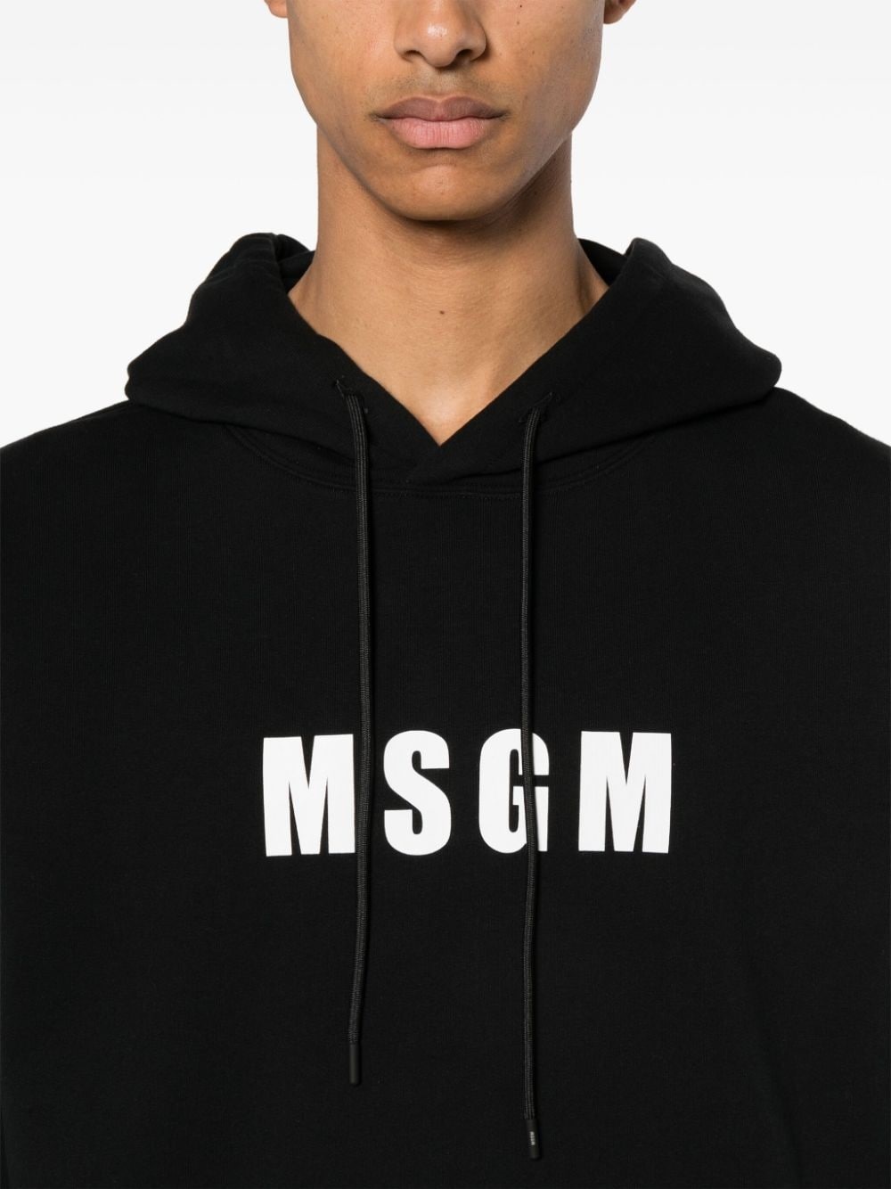 logo-print cotton hoodie - 5