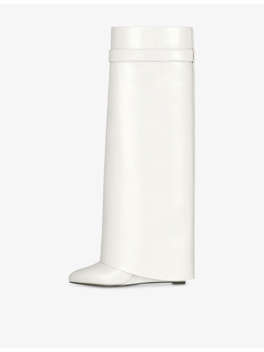 Shark Lock Leather Heeled Boots - 2