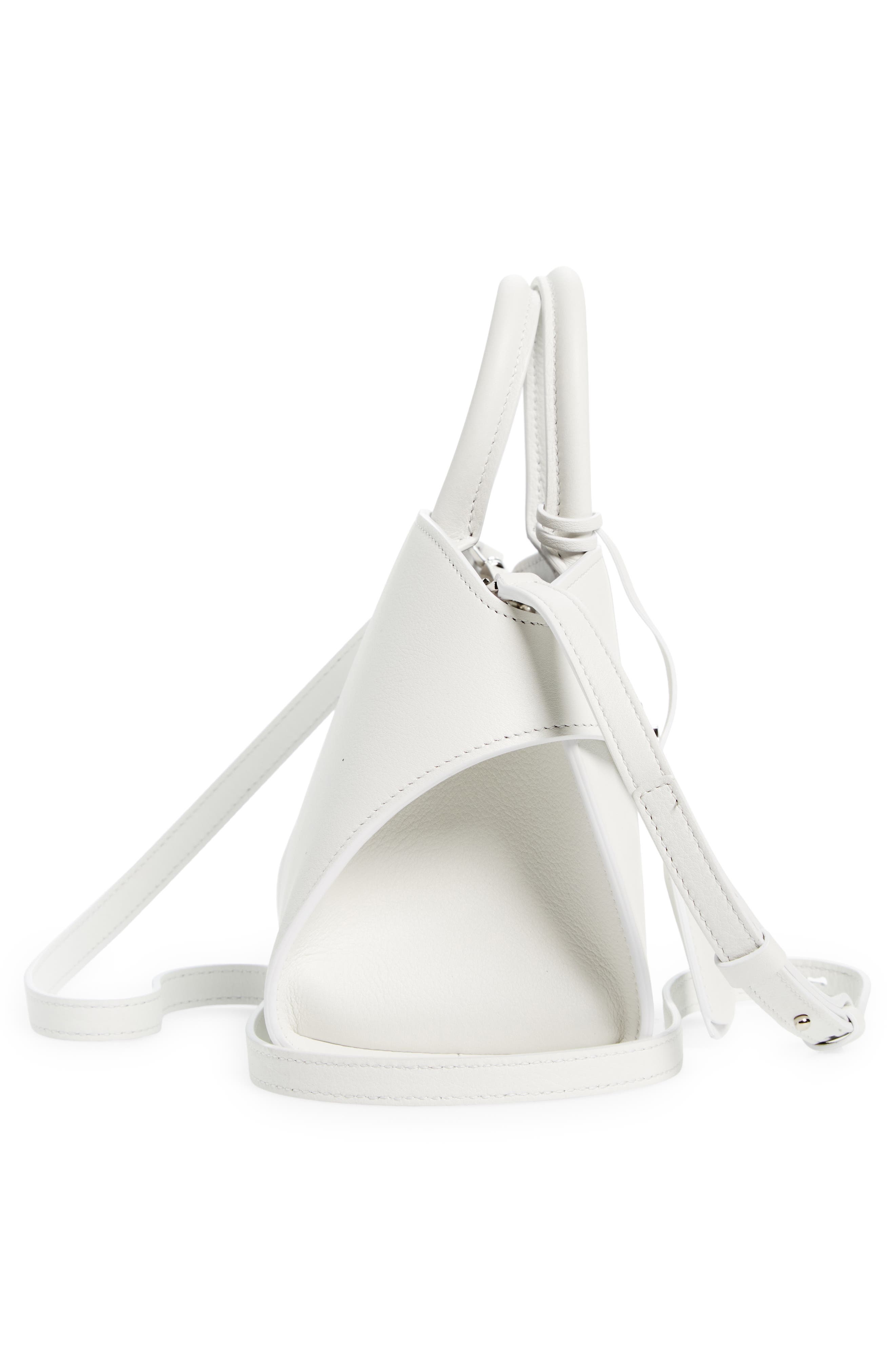 FERRAGAMO Mini Hug Leather Top-Handle Bag in Optic White at Nordstrom - 6