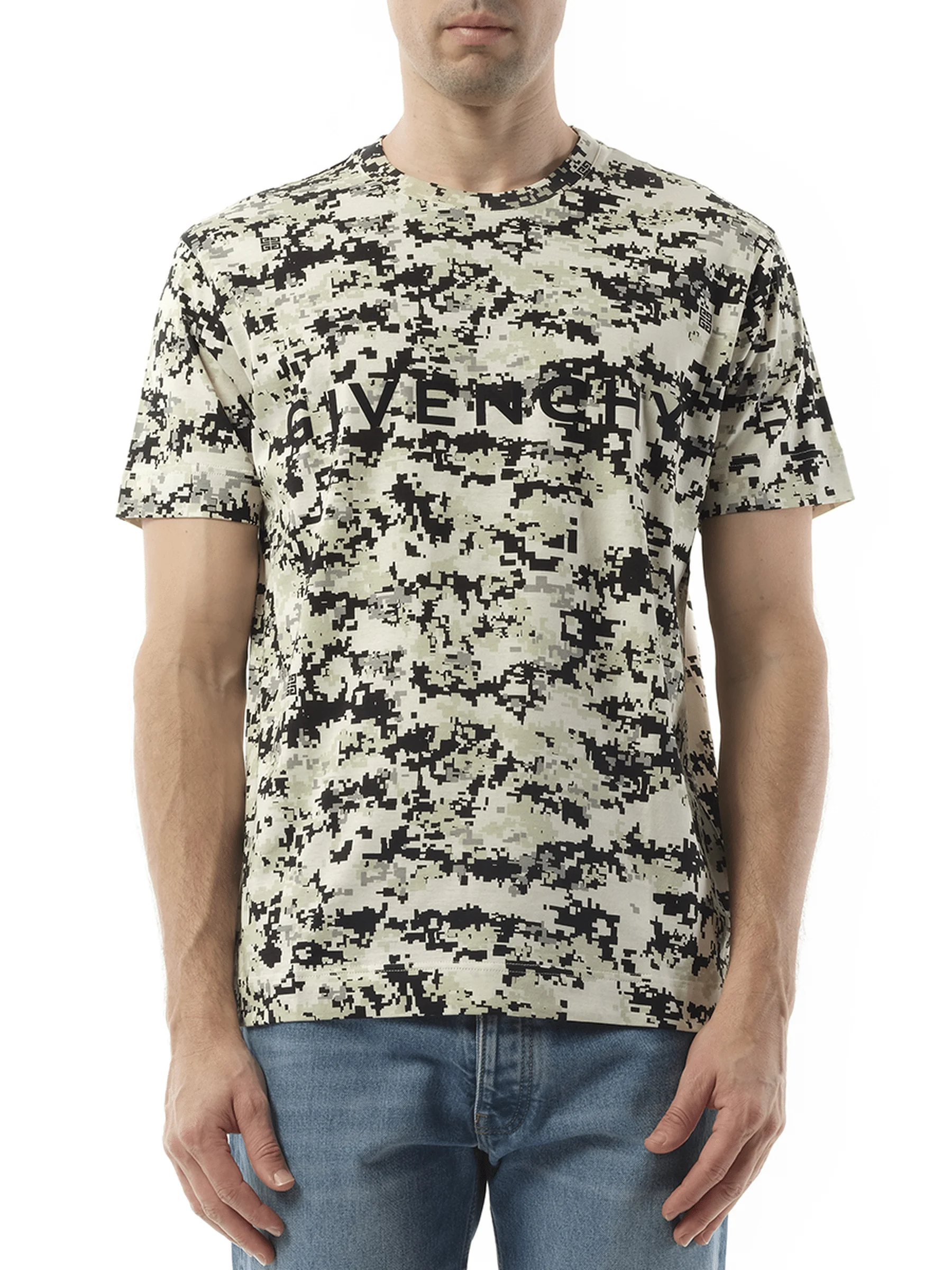 Camo All Over T-Shirt in Beige/Black - 1