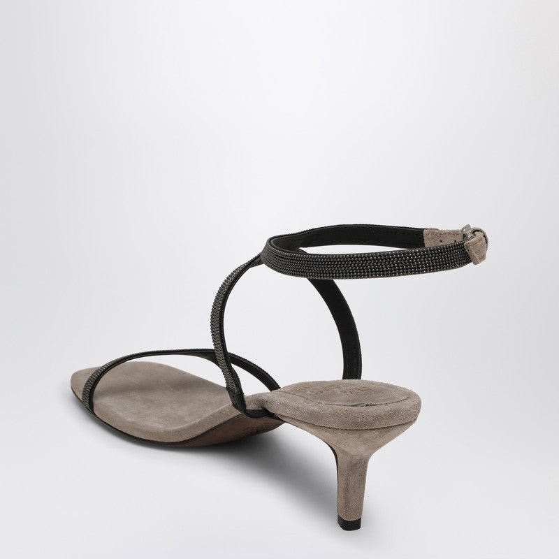 Brunello Cucinelli Sandal City Grey with Precious Straps - 2
