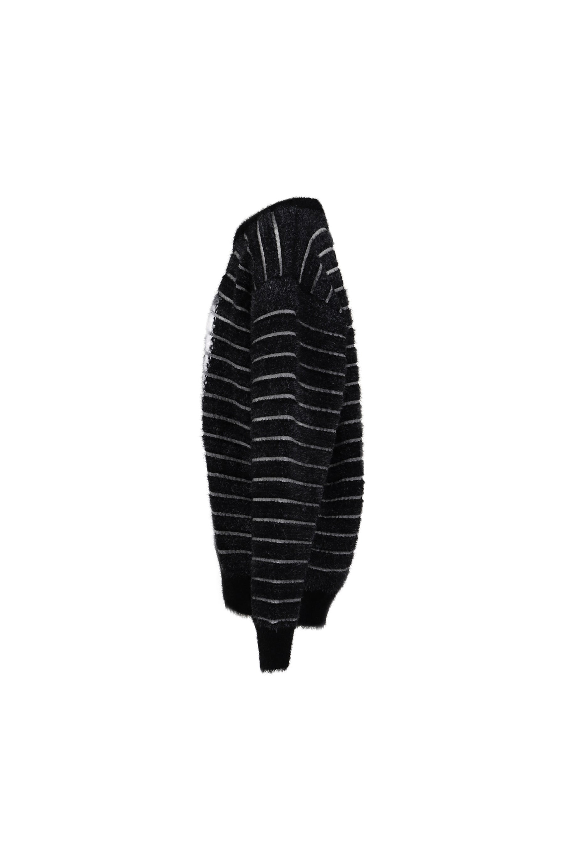 "GAULTIER" CREW NECK OVERSIZED SWEATER / BLK/WHT - 7