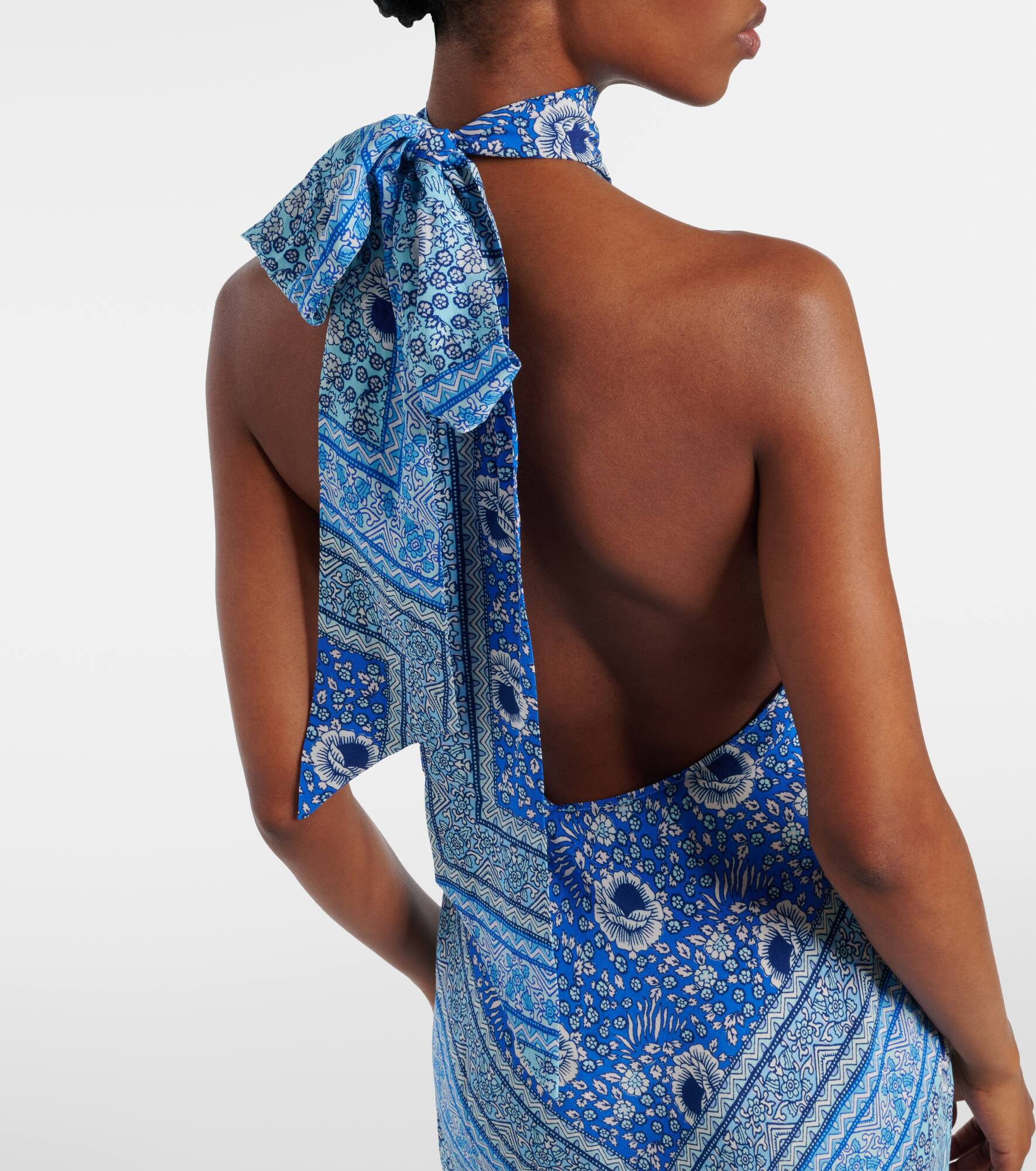 Maura printed satin maxi dress - 6