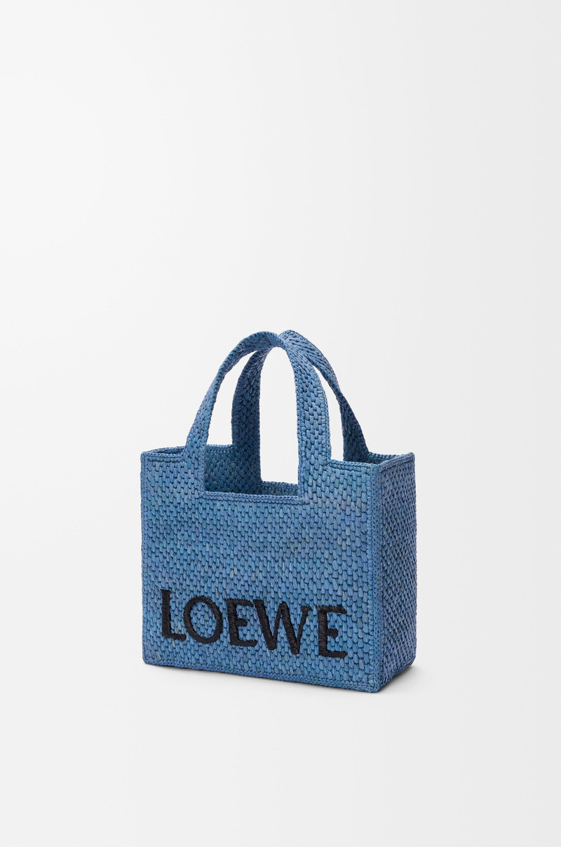 Loewe Mini LOEWE Font tote in raffia outlook