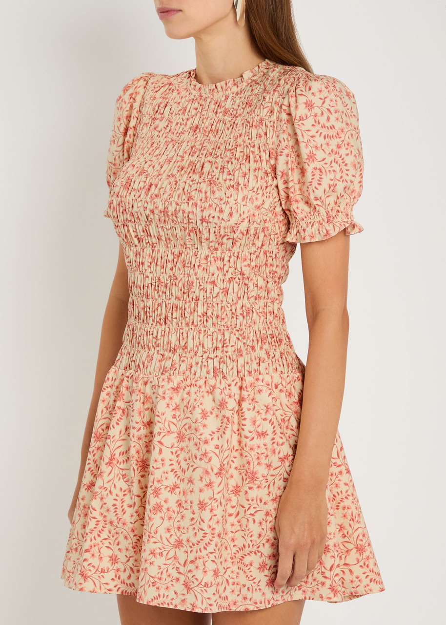 Reformation Leannah Floral Print Stretch-cotton Mini Dress - 2