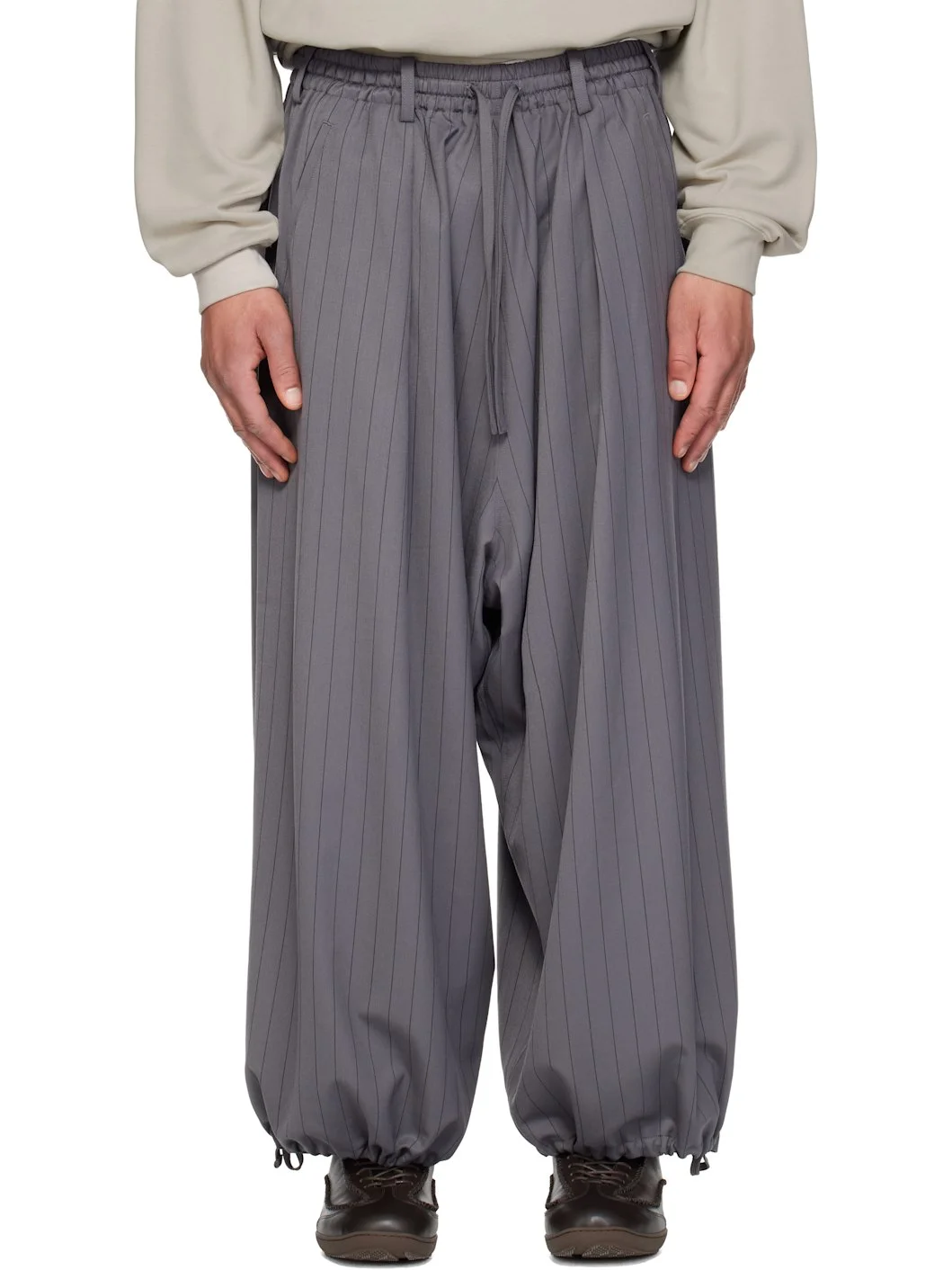 Gray Wool Trousers - 1