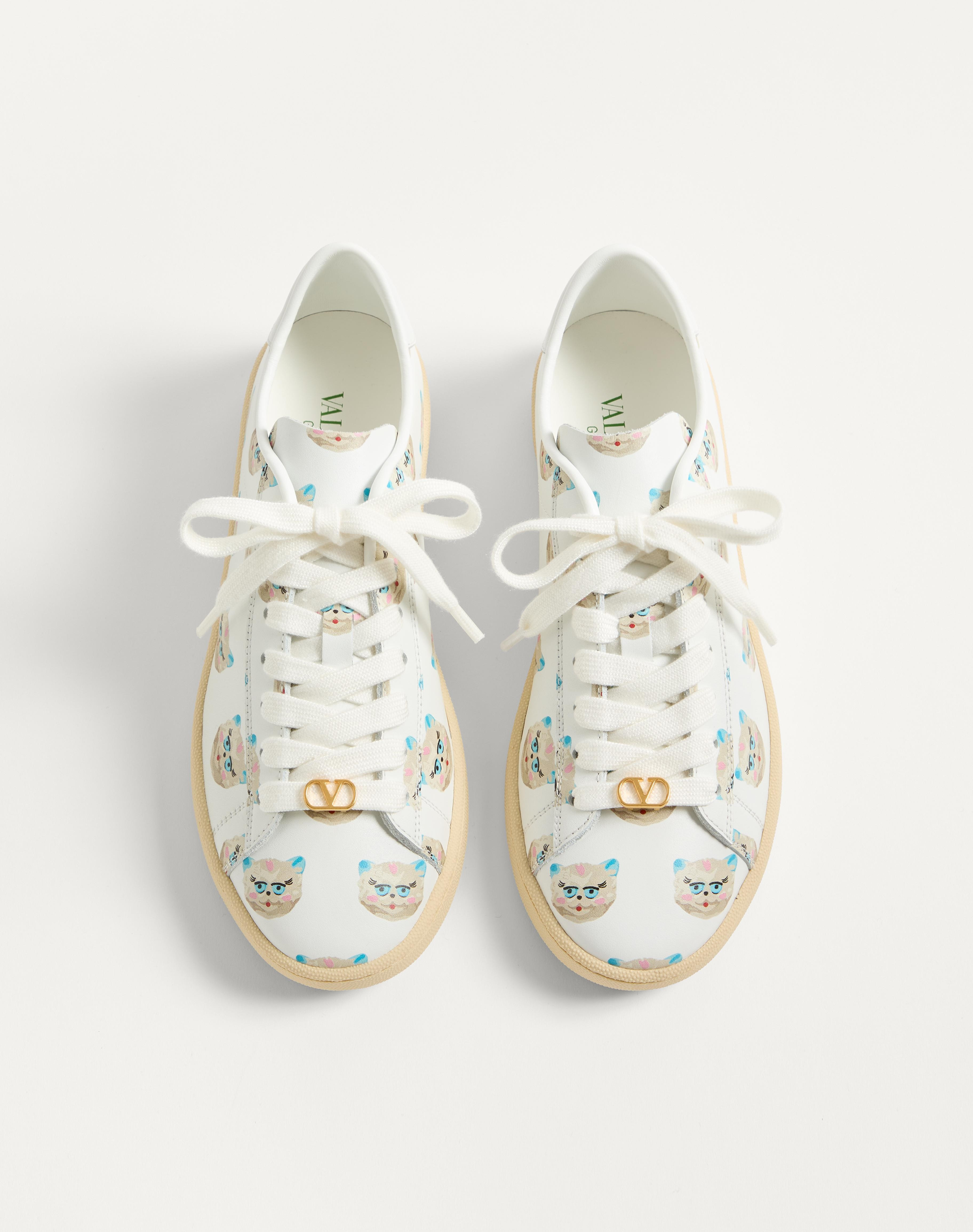 ROYCO SNEAKER IN NAPPA CALFSKIN WITH LE CHAT DE LA MAISON MOTIF - 5