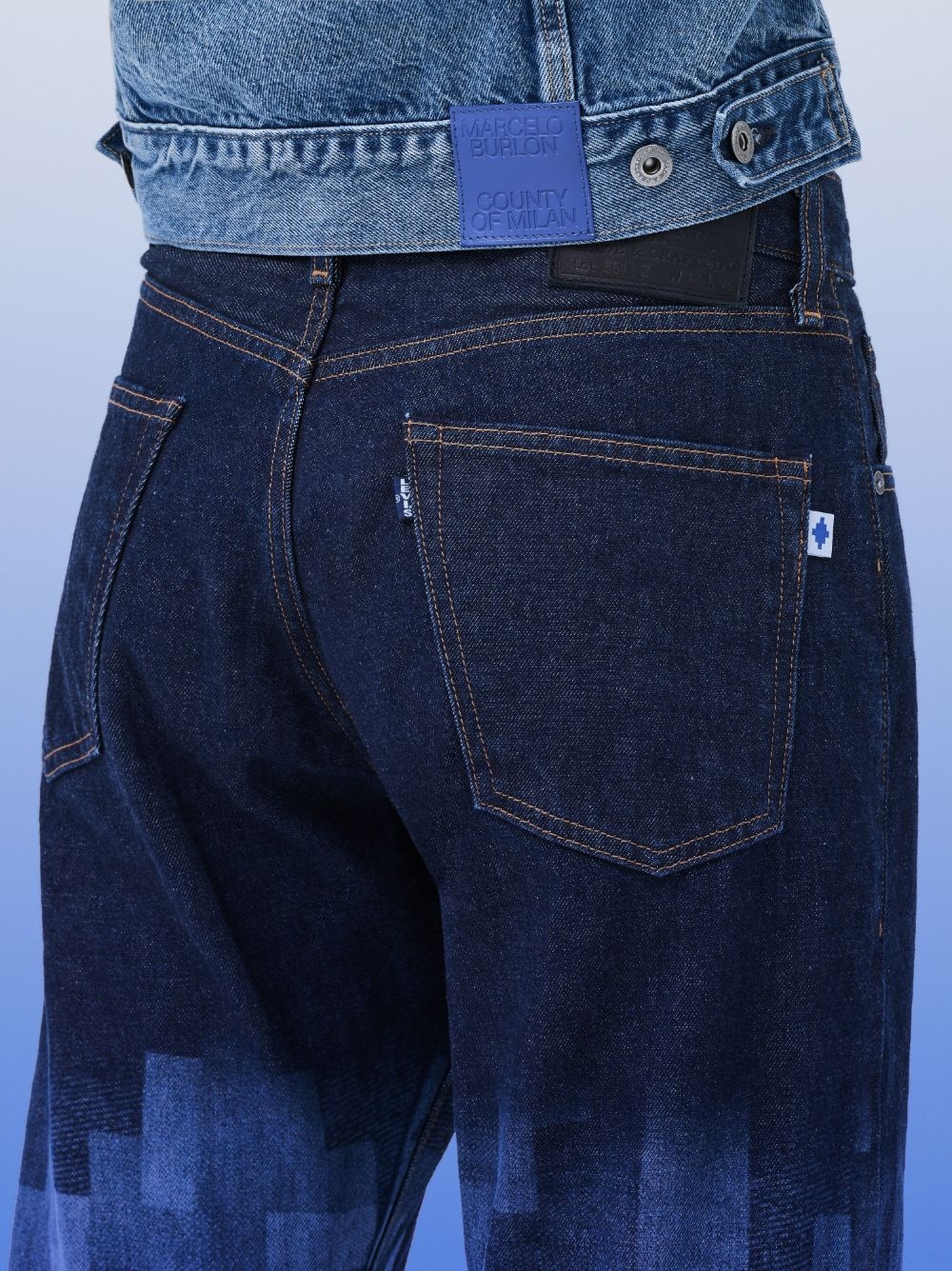 x Levi's logo-print straight-leg jeans - 5