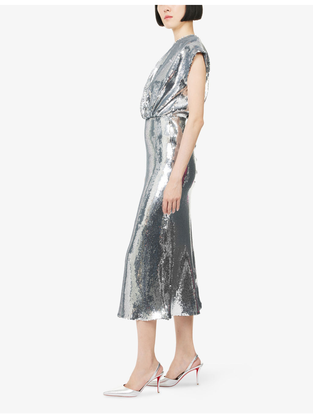 Blouson Sleeveless Woven Midi Dress - 3