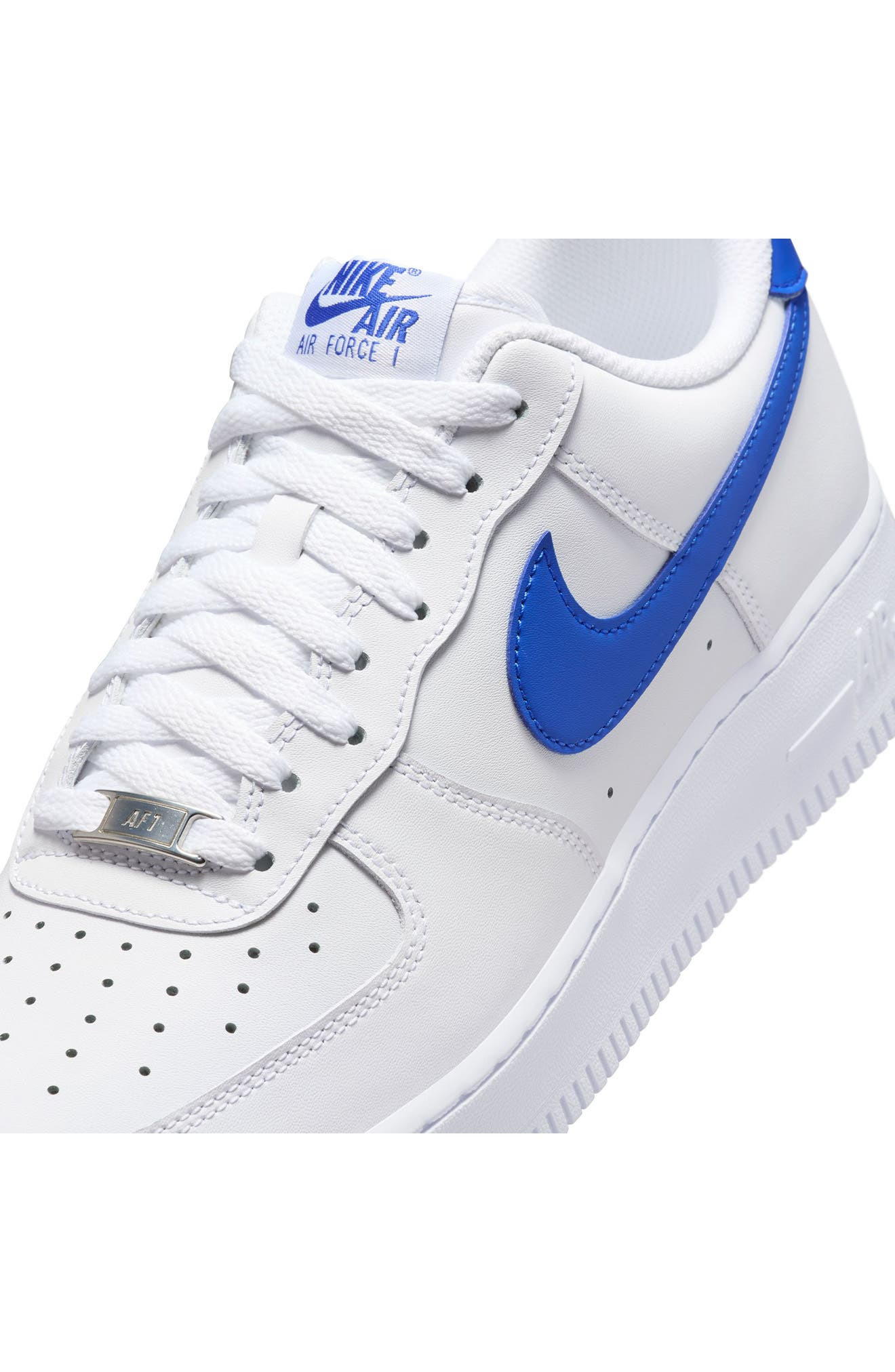 Nike Air Force 1 '07 Sneaker in White/Hyper Royal/White at Nordstrom - 7