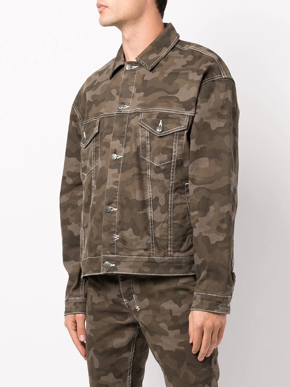 camouflage-print denim jacket - 3