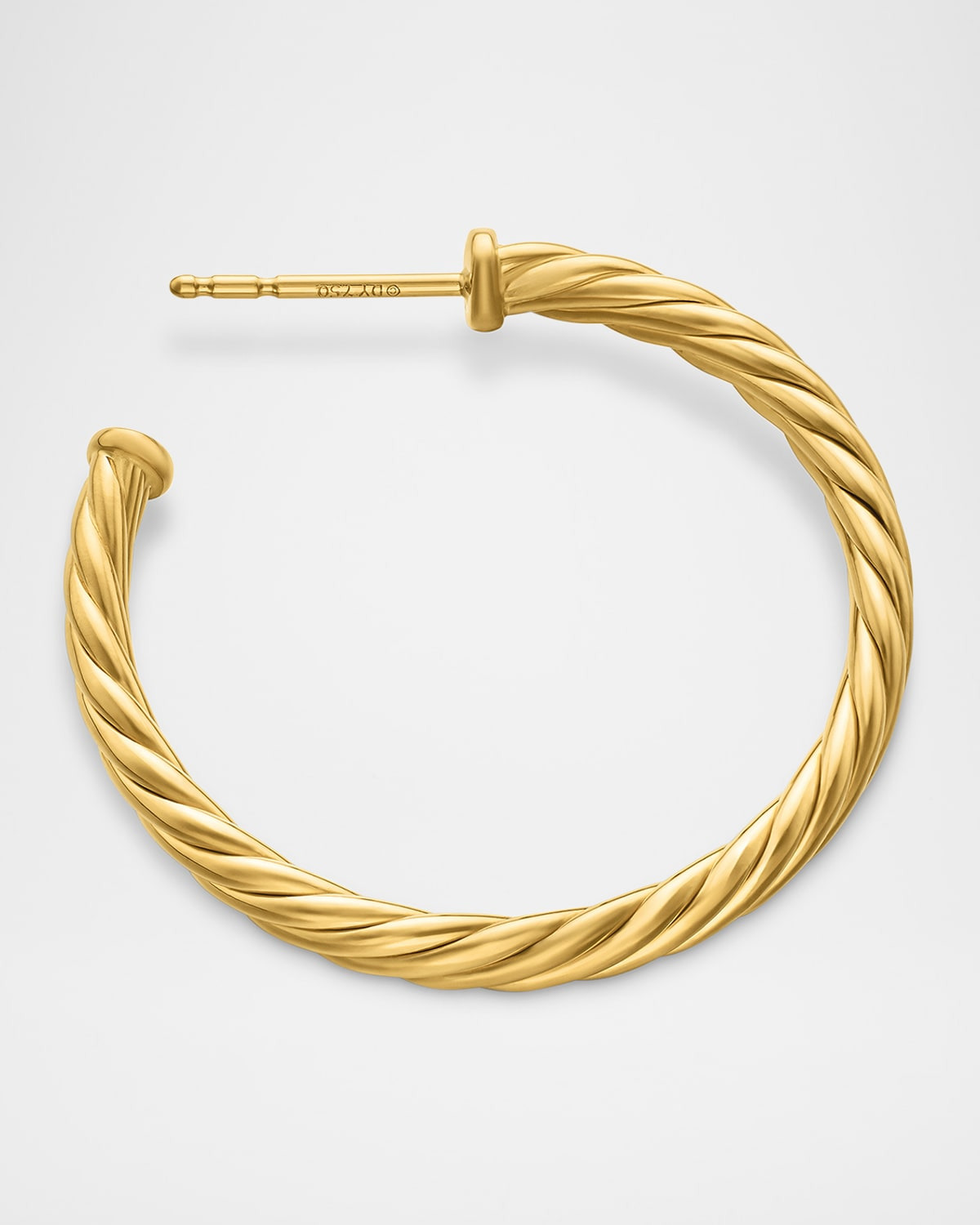 18k Cablespira Hoop Earrings, 1" - 3
