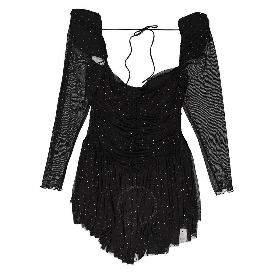 Rotate Rhinestone-Embellished Ruffle Mesh Mini Dress - 2