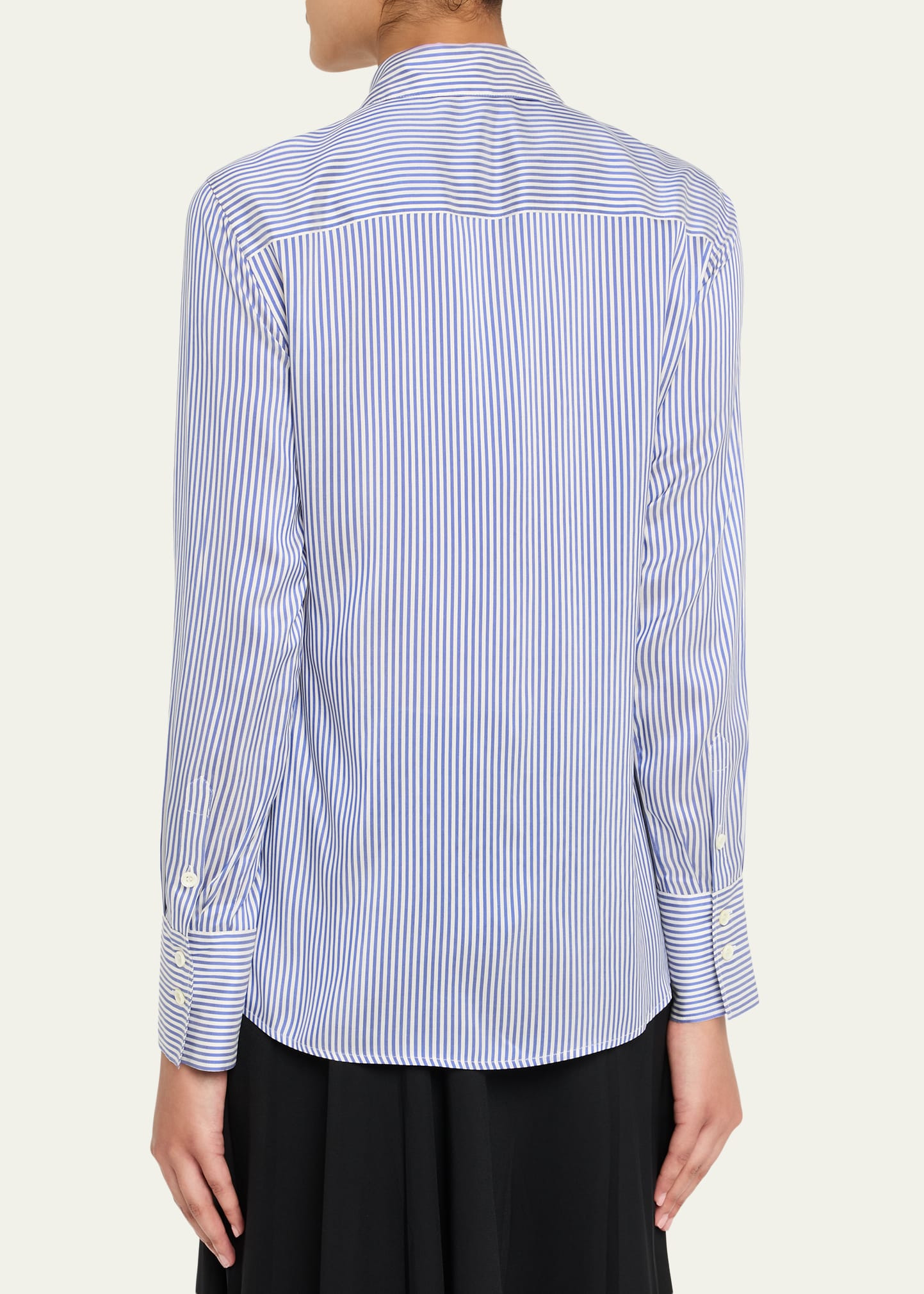 Chika Stripe Button Down Silk Top - 3