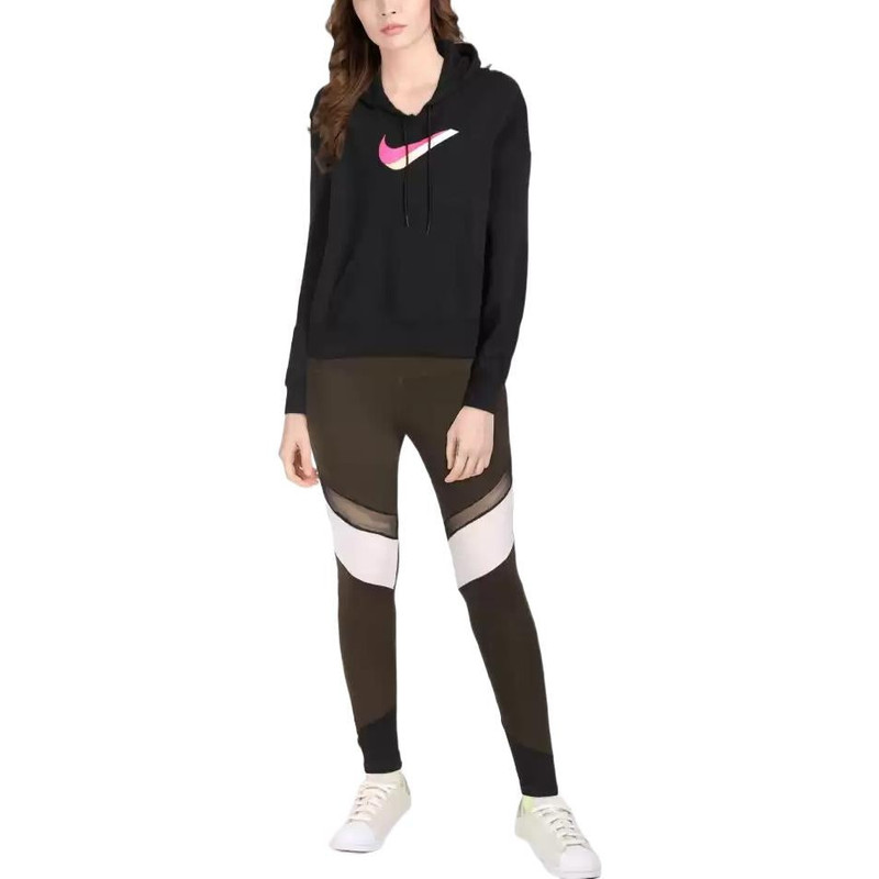 Nike (WMNS) Nike Sportswear Icon Clash Fleece Hoodie 'Black Pink' DJ1075-010 outlook
