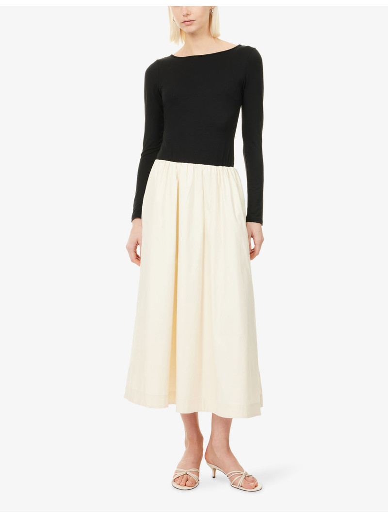 Abel Contrast-Skirt Cotton-Blend Midi Dress 3
