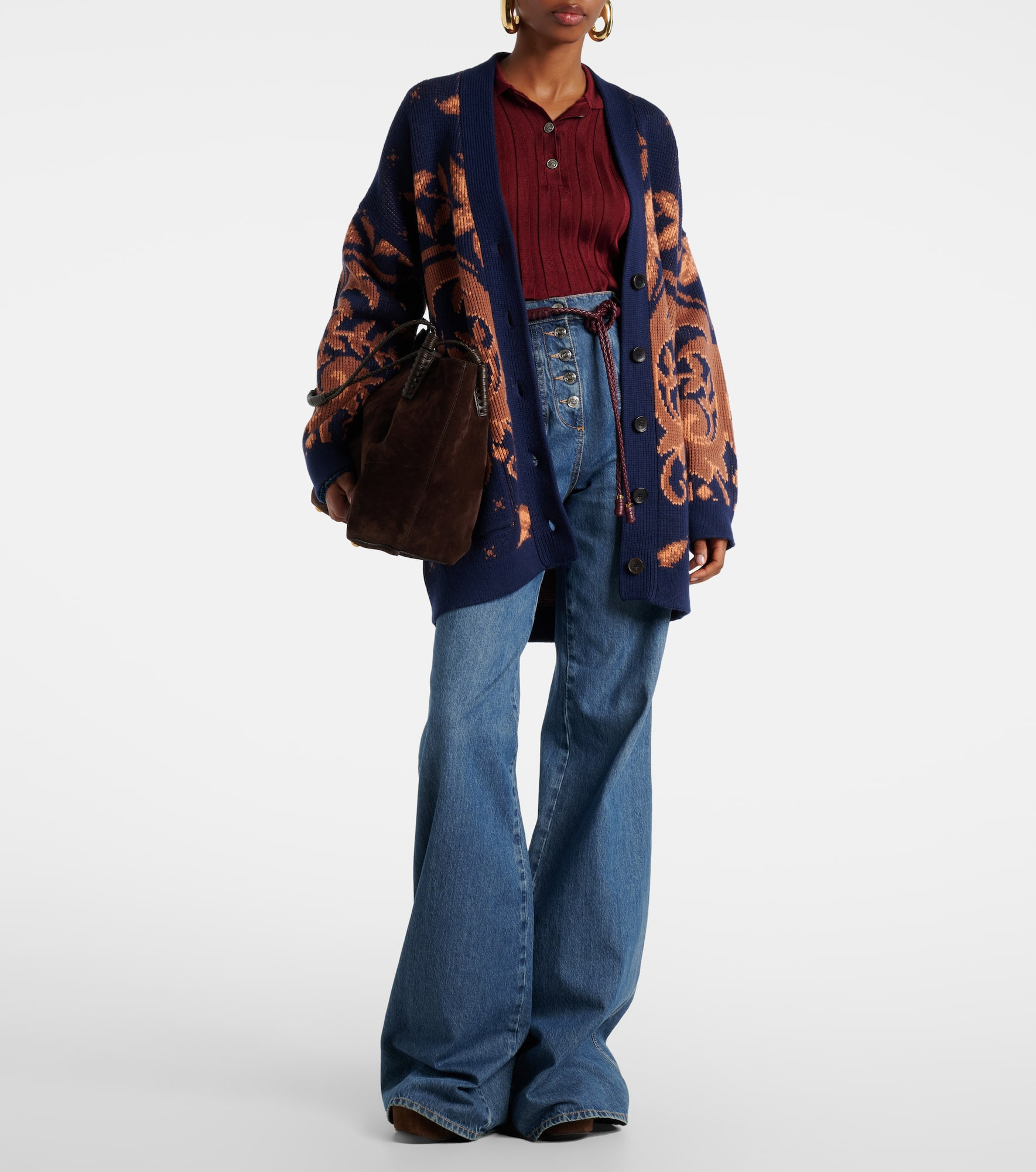 Jacquard wool cardigan - 2