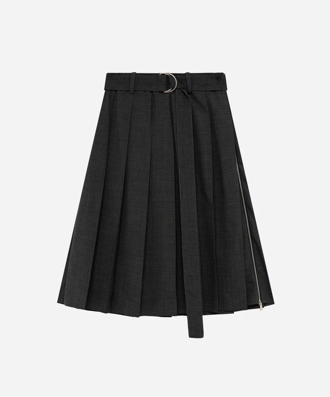 Pleated wool blend skirt - 1