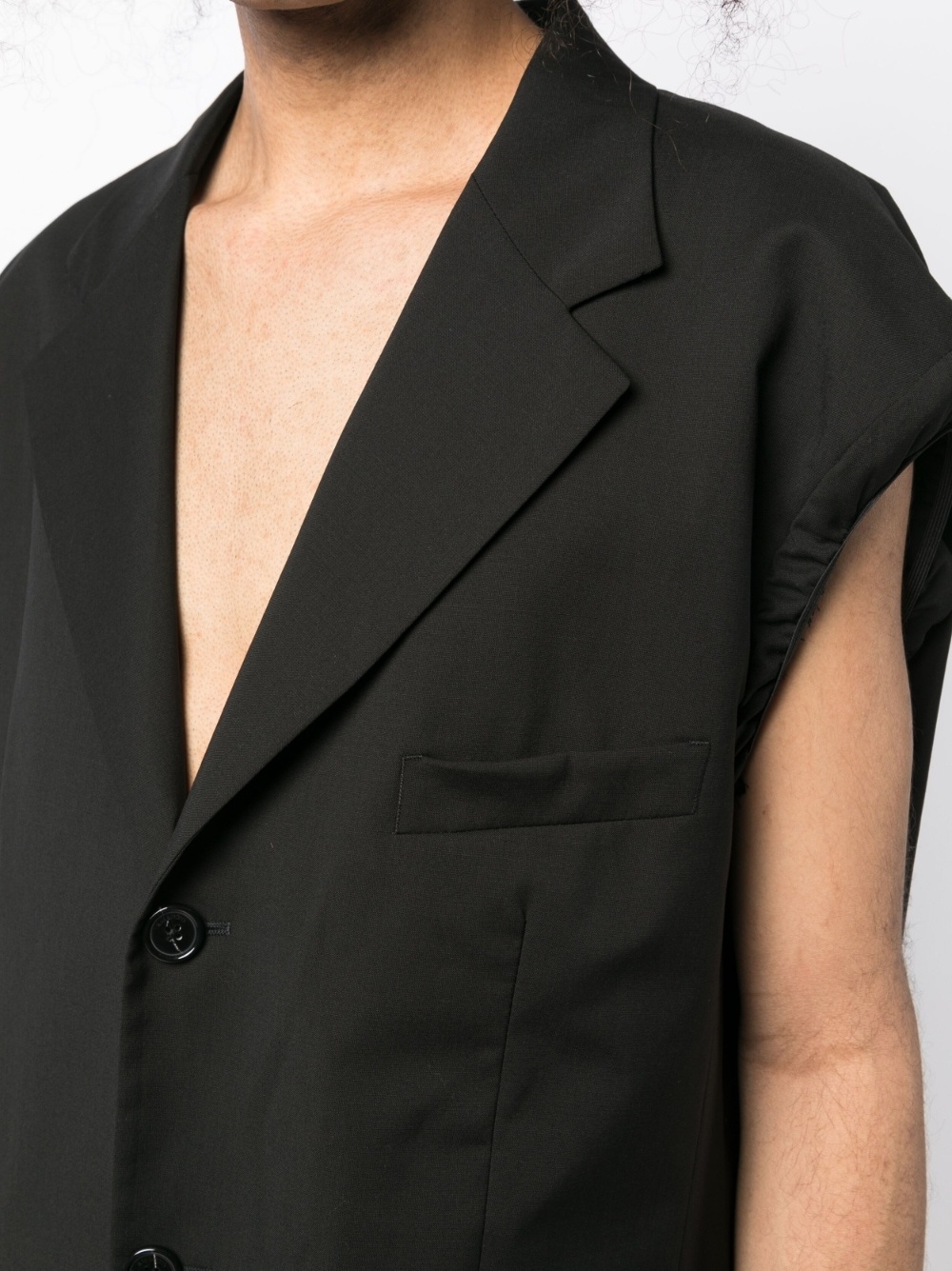 single-breasted sleeveless blazer - 5