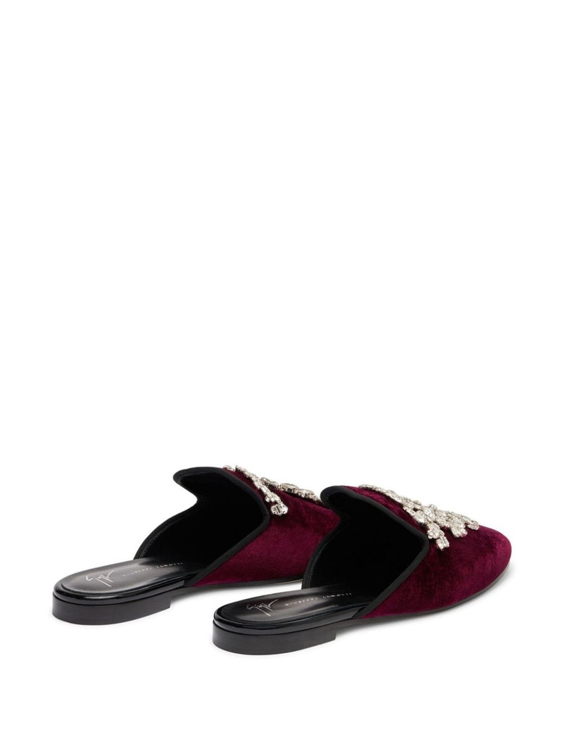 Elsa crystal velvet mules 3
