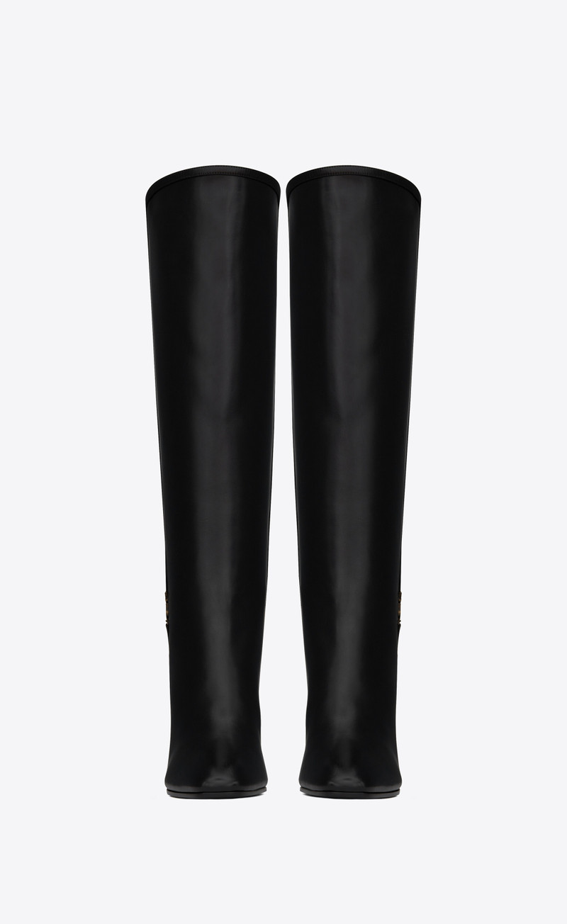 SAINT LAURENT jane monogram boots in smooth leather outlook