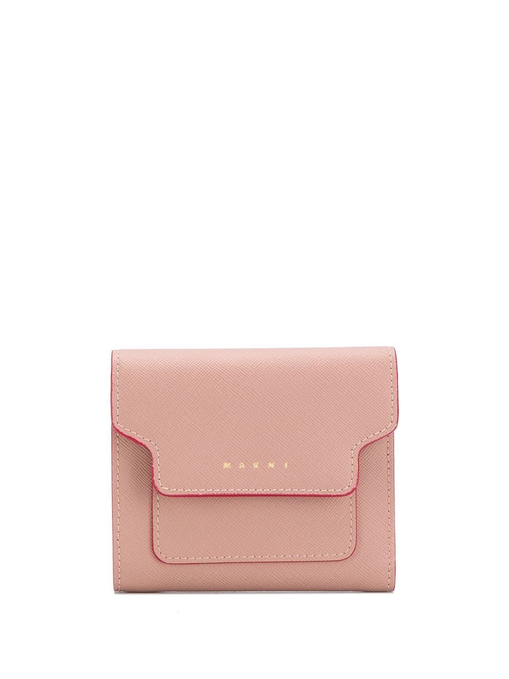 contrast-trimmed leather wallet - 1