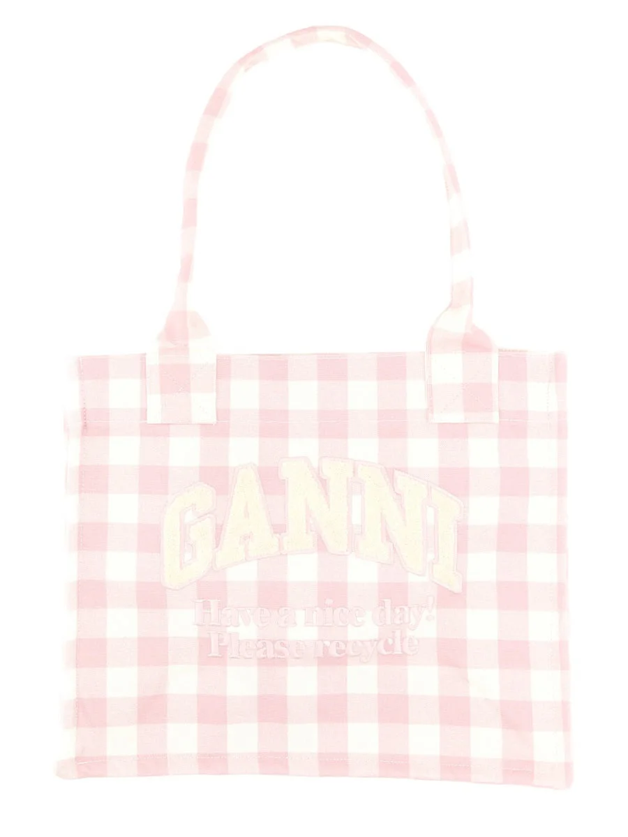 Ganni Women "Vicky Check" Tote Bag Large - 1