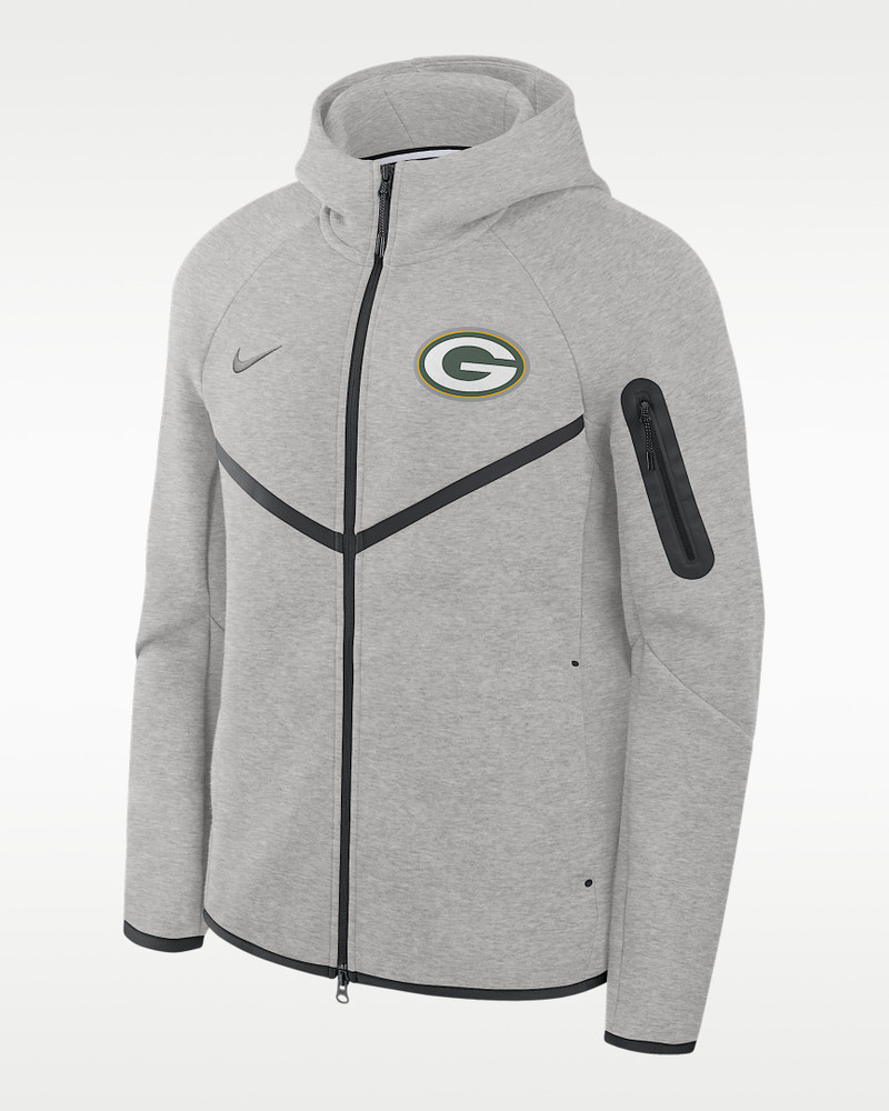 Green Bay Packers Tech Fleece Windrunner Men's Nike NFL Full-Zip Hooded Jacket 1