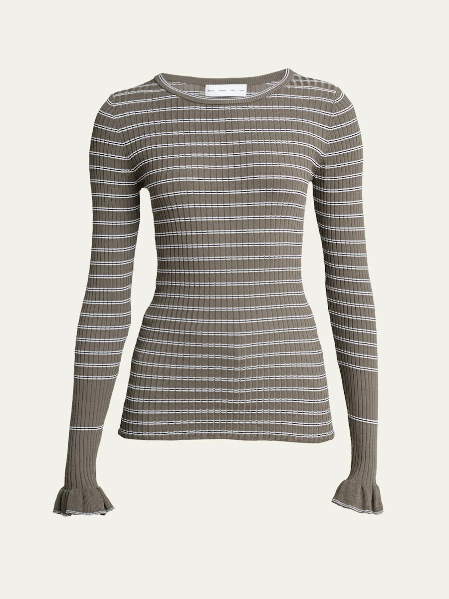Yasmine Stripe Rib-Knit Sweater - 1