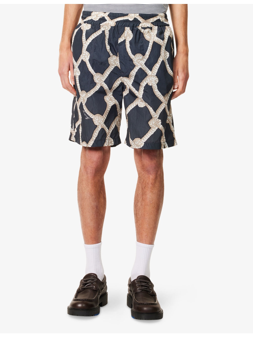 Graphic-Print Logo-Print Woven Shorts - 3
