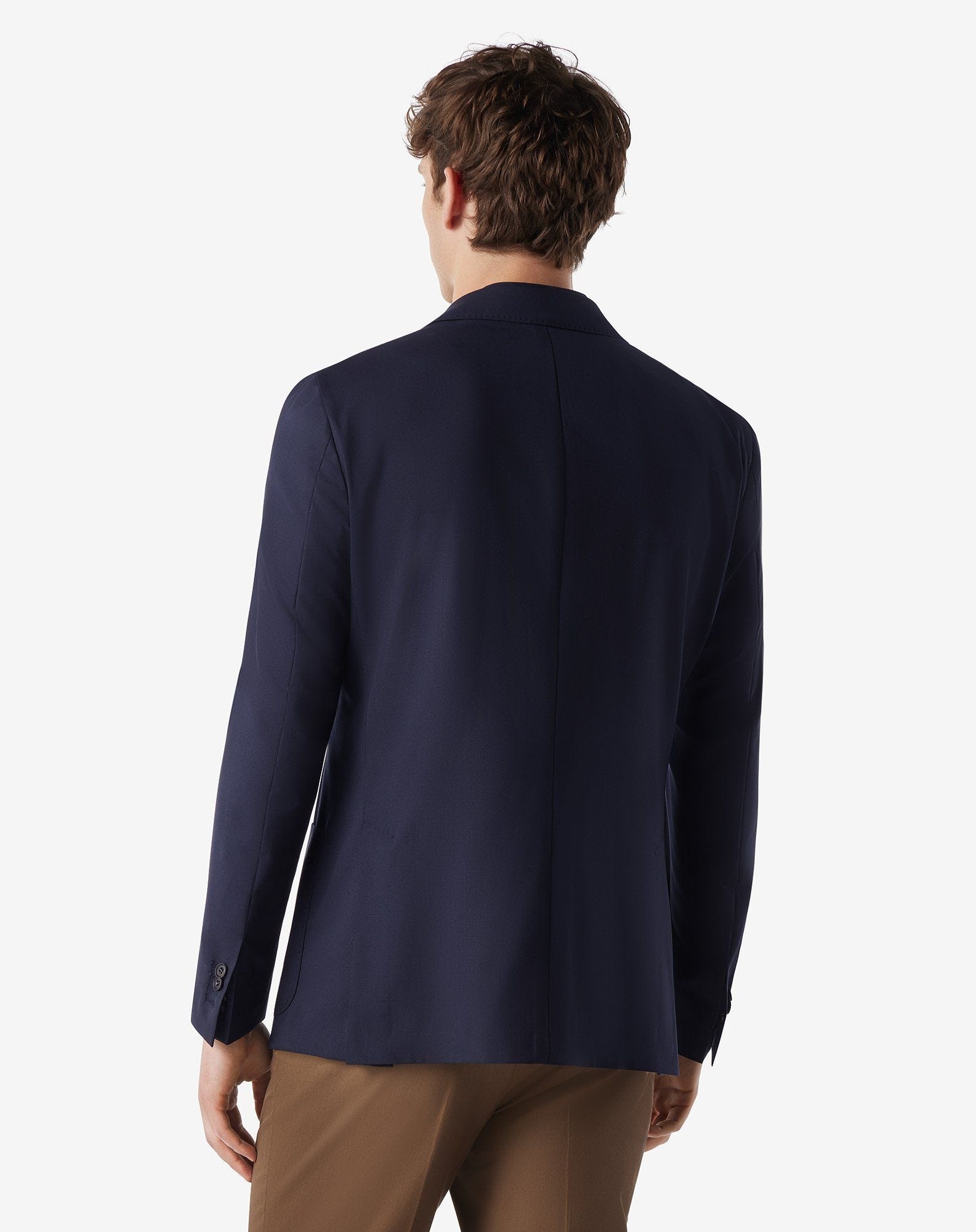 Navy blue 170's super light wool jacket with vest - 3