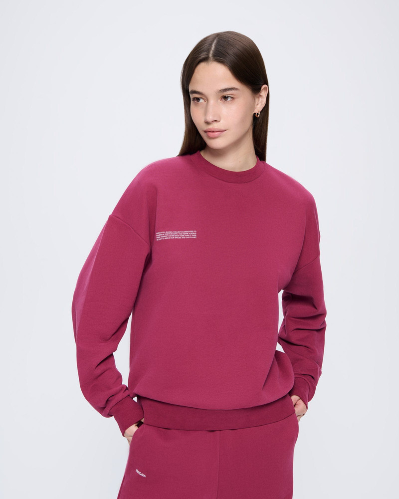 PANGAIA Womens 365 Midweight Sweatshirt - Milkyway Maroon outlook