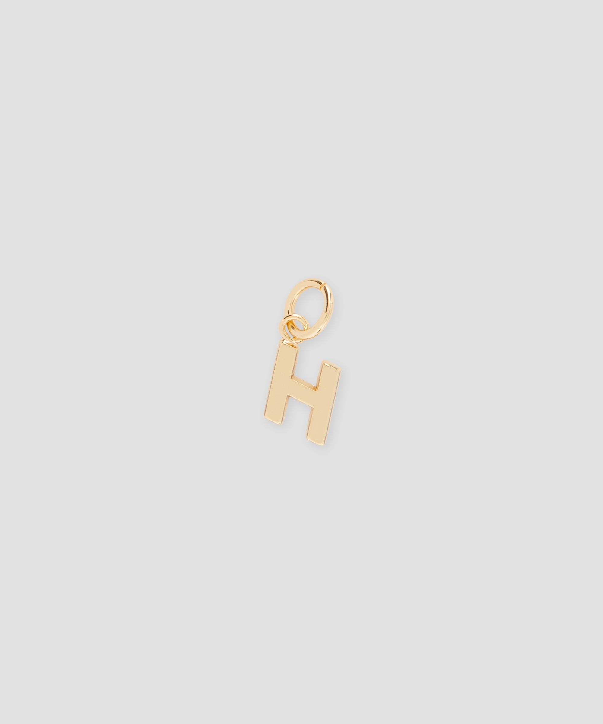 Brass letter H charm - 1