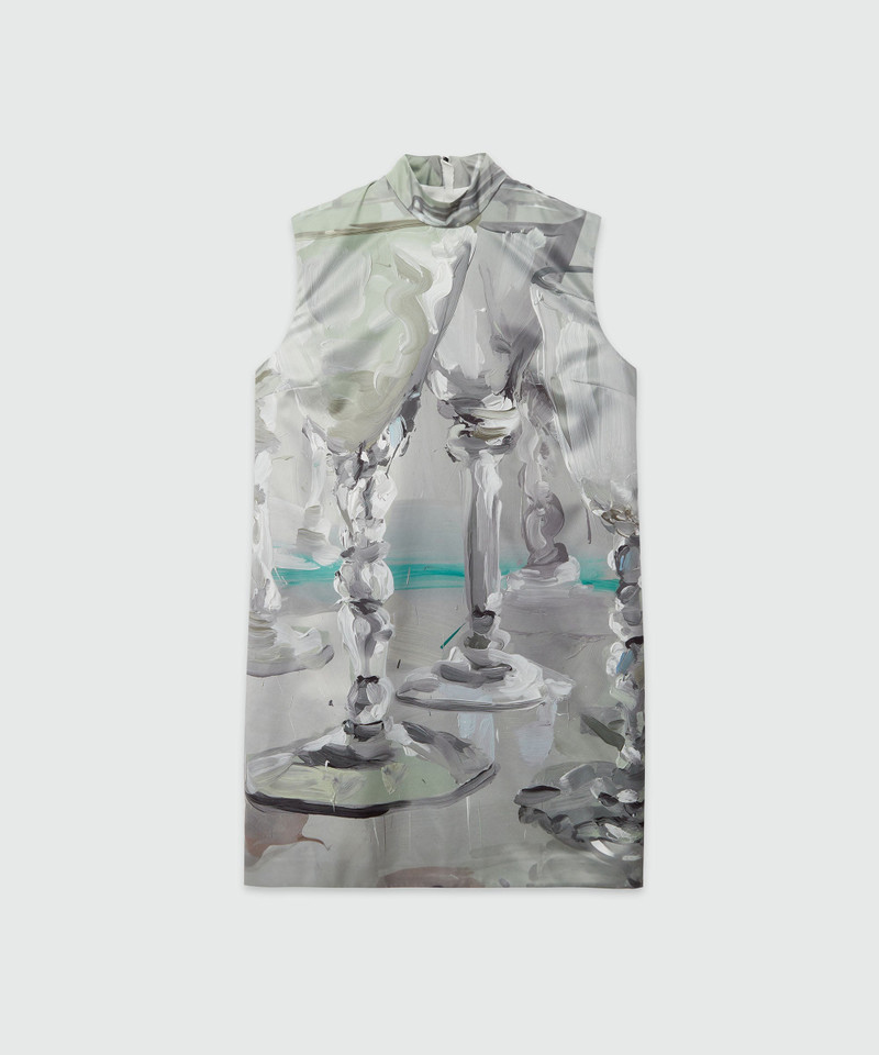 Short dress with "Glasses" print - 1